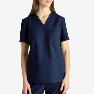 Cotton Scrub Top (Short Sleeve) - Navy Blue