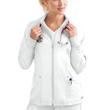 Cotton Scrub Top (Jacket) - White